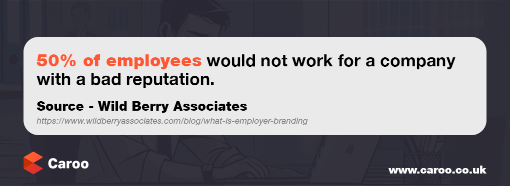 50% of employees would not work for a company with a bad reputation.